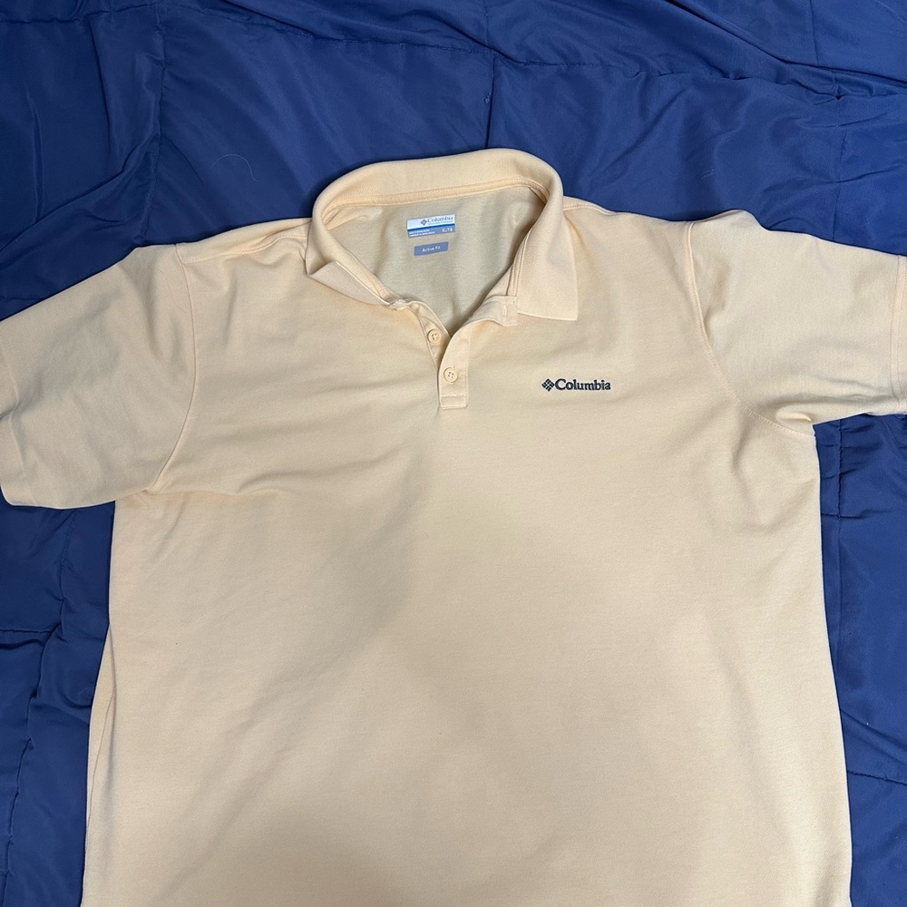 Columbia Men's Active Fit Light Yellow Polo Shirt